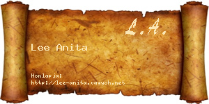Lee Anita névjegykártya